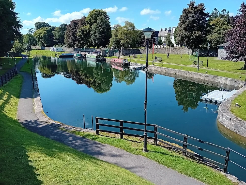 Royal Canal in Mullingar reflecting the sky and trees