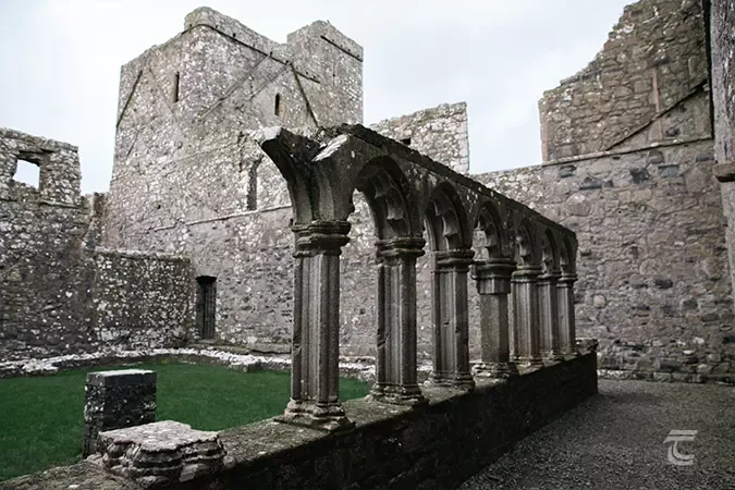 Ancient stone arches at Fore Abbey, Co. Westmeath